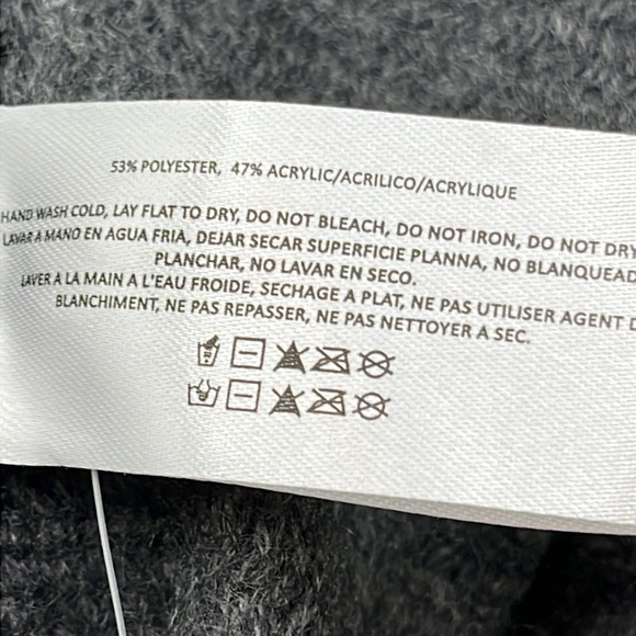 Lucky Brand Brushed Oversized Scarf Wrap in Charcoal Gray with Long Fringe - Picture 12 of 12